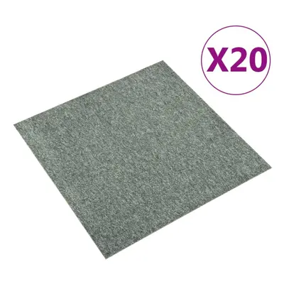 vidaXL 20x Carpet Floor Tiles mÂ² 50x50 cm Green Flooring Mat Bedroom Office