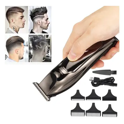 USB LCD Digital Display Hair Clipper Oil Head Push White Electric Clipper Trimming Carving Small