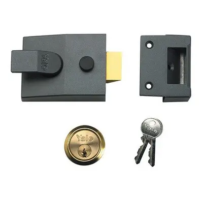 Yale Locks 89 Deadlock Nightlatch 60mm Backset DMG Finish Satin Chrome Cylinder Box