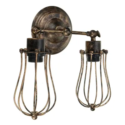 (Rust) Industrial Wall-mounted Metal Cage Wall Sconce Lampshade Light Shade Without Bulb