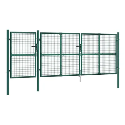 (green, x cm) vidaXL Garden Gate Lawn Fence Door Mesh Patio Outdoor Gate Galvanised Steel