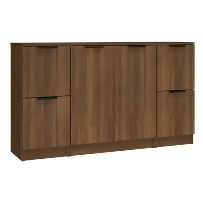 (Brown oak) vidaXL 3x Sideboards Engineered Wood Cabinet Home Organiser Multi Colours