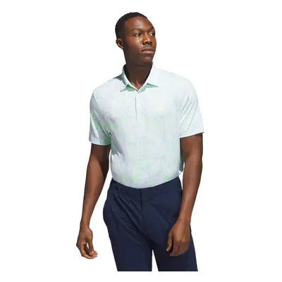 (M, Lucky Lemon) adidas Golf Burst Lightweight Recycled Stretch Jacquard Polo Shirt