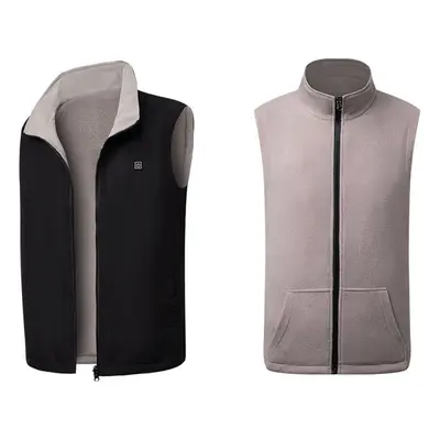 (Black, S) Electric USB Winter Heated Vest Men Women Heating Jacket Winter Body Warmer