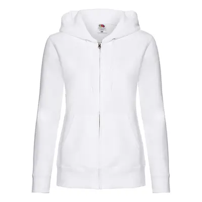 (XL, White) Fruit of the Loom Womens/Ladies Premium Hooded Lady Fit Hoodie