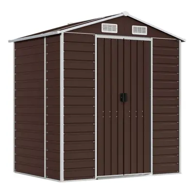 (brown, x x cm) vidaXL Garden Shed Outdoor Storage Shed Patio Yard Tool Shed Galvanised Steel