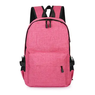 (Pink) 15L Outdoor USB Anti-theft Backpack Rucksack Laptop Bag School Shoulder Bag Camping Trave