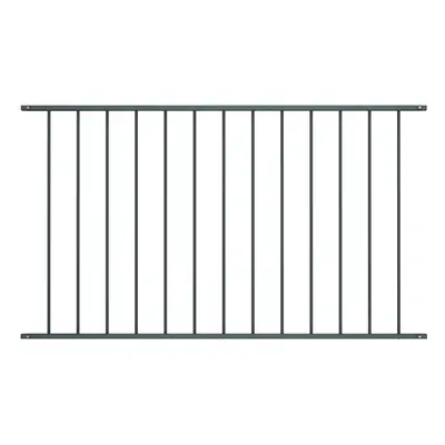 (anthracite) vidaXL Fence Panel Powder-coated Steel Patio Barrier Multi Sizes Multi Colours