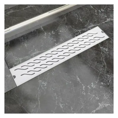 vidaXL Linear Shower Drain Wave 630x140mm Stainless Steel Bathroom Channel