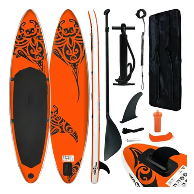 vidaXL Inflatable Stand Up Paddleboard Set 305x76x15 cm Orange Sporting Good