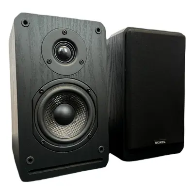 Roxel RBS300 Bookshelf Speaker Set 150W - Black Wood Effect - x 75W Speakers