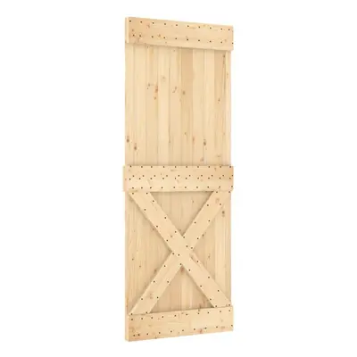 (80 x cm) vidaXL Solid Pine Wood Door Porch Wooden Sliding Entrance Door Home Front Door