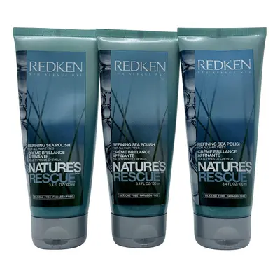 Redken Natures Rescue Refining Sea Polish 3.4 OZ All Hair Types Set of