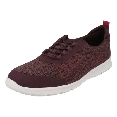 (UK 3, Aubergine (Purple)) Ladies Clarks Elasticated Fastener Sports Trainers Step Allena Bay - 