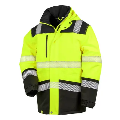 (4XL, Fluorescent Yellow/Black) SAFE-GUARD by Result Mens Printable Safety Soft Shell Jacket