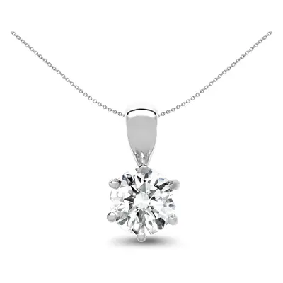 Jewelco London Ladies Solid 18ct White Gold Claw Set Round G SI1 0.35ct Diamond Solitaire Charm 