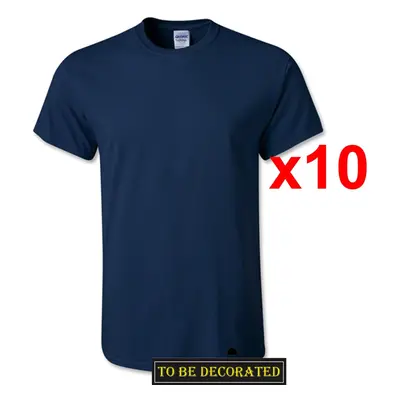 (S) Packs Gildan T-SHIRT Basic Tee - 5XL Small Big Men Heavy Cotton (Navy Blue)