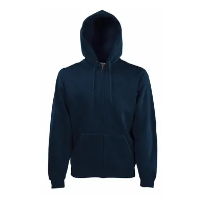 (M, Deep Navy) Fruit Of The Loom Mens Premium 70/30 Hooded Zip-Up Sweatshirt / Hoodie