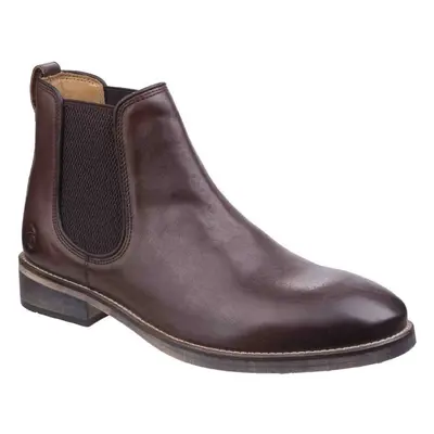 (8 UK, Dark Brown) Cotswold Mens Corsham Town Leather Pull On Casual Chelsea Ankle Boots