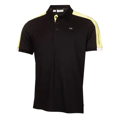 (XL, Black) Calvin Klein Mens Miles Moisture Wicking Sustainable Golf Polo Shirt