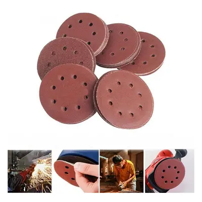 125MM Holes Hook Loop Sanding Discs Orbit Sandpaper Mat 60/80/100/120/240Grit