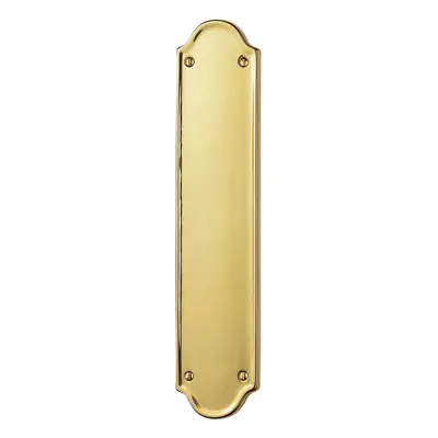 Shaped End Door Finger Plate x 65mm x 40mm Fixings Polished Brass