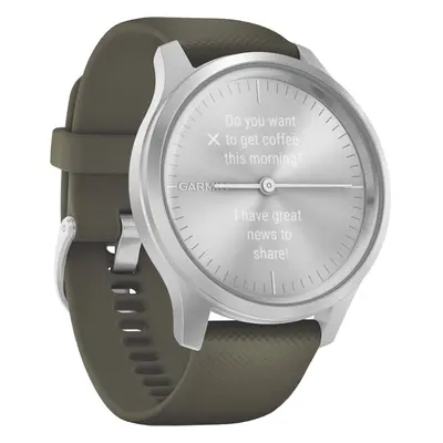 Garmin vivomove Style Hybrid Smartwatch (42mm, Silver Aluminum Case, Silicone Band)