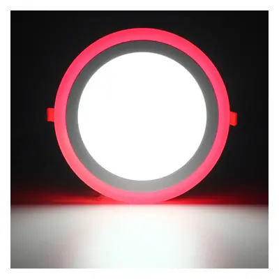 (cool white+red(type D)) 18W RGB Dual Color LED Recessed Ceiling Round Panel Down Light Lamp AC8