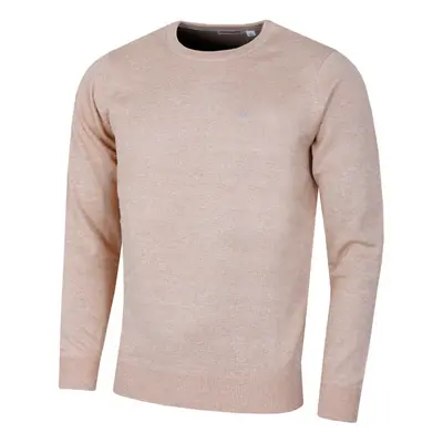 (2XL, Caramel Marl) Calvin Klein Mens Crew Neck Cotton Breathable Golf Sweater