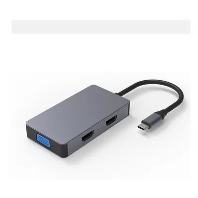 5 In Triple Display USB-C Hub Docking Station Adapter With USB 3.0 Dual HDMI 4K HD Display 1080P