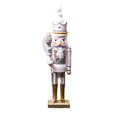 (Sliver) 42cm Wooden Nutcracker Doll Soldier Vintage Handcraft Decoration Christmas Action Figur