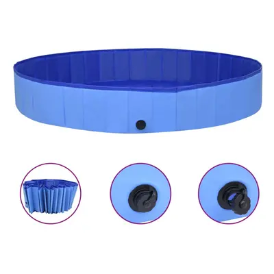 vidaXL Foldable Dog Swimming Pool Blue 300x40 cm PVC Pet Wash Playpen Bathtub