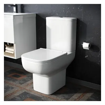 Nes Home Close Coupled Toilet Pan, Cistern & Soft Close Seat