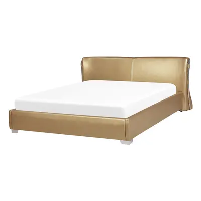 Bed Leather PARIS x cm (EU Super King) Gold