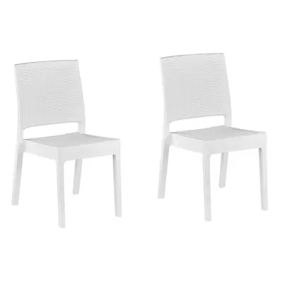 Set of Garden Chairs FOSSANO Synthetic Material White