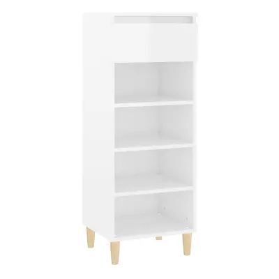 (High gloss white) vidaXL Shoe Cabinet Engineered Wood Home Shoe Storage Organiser Multi Colours