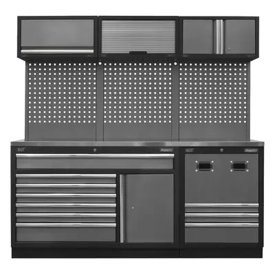 Modular Garage Storage Unit - x x 2000mm - 38mm Stainless Steel Worktop