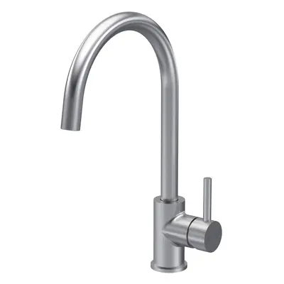 Minimalist Kitchen Mono Mixer Tap with Lever Handle, 436mm - Brushed Nickel