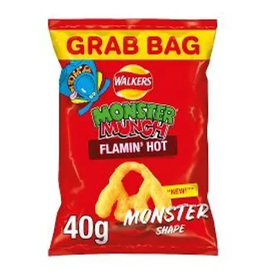 Walkers Monster Munch Flamin' Hot Snacks 40g (Pack of 30)