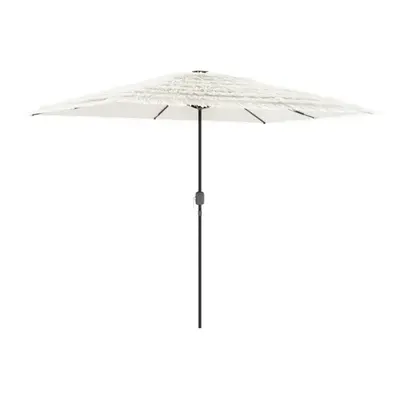 (white, x x cm) vidaXL Garden Parasol with Steel Pole Outdoor Umbrella Balcony Sun Parasol