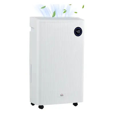 HOMCOM 16L/Day Quiet Air Dehumidifier with Purifier, UVC, Ioniser, Timer, White