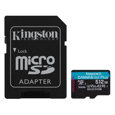 Kingston 512GB Canvas Go! Plus UHS-I microSDXC Memory Card with SD Adapter