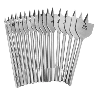 17Pcs 6-38mm Flat Drill Bit Set High Carbon Steel Cutter Carpenter Tool Woodworking