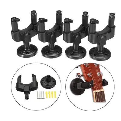 4Pcs Guitar Ukulele Bass Wall Mount Hanger Stand Holder Hooks Display Acoustic Electric Bass