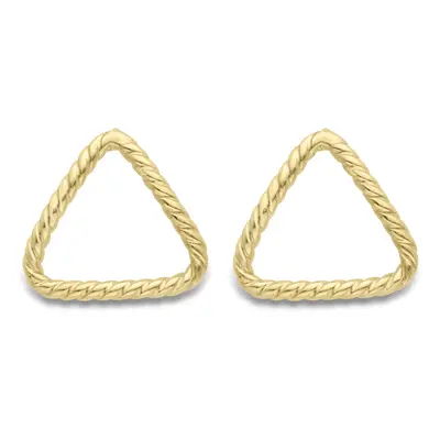 Jewelco London 9ct Yellow Gold Rope Twist Equilateral Triangle Stud Earrings - ERNR02649