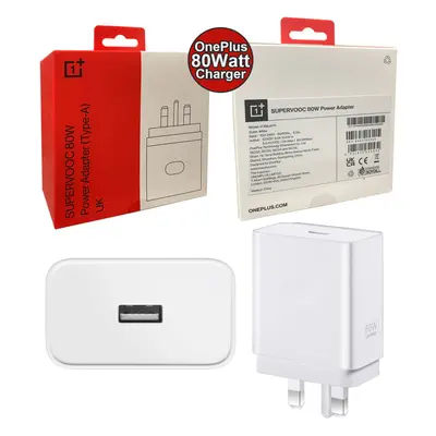 Official OnePlus SUPERVOOC 80W Fast Rapid Charger Pin UK Mains Plug No Cable