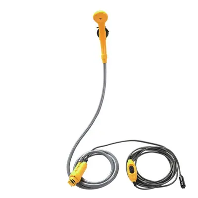 (Yellow) Camping Shower 12V Electric Outdoor Kit