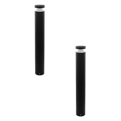 2 PACK IP44 Outdoor Bollard Light Black Cast Aluminium 11W LED Lamp Post