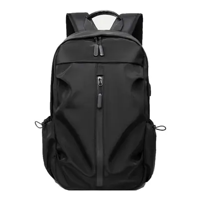 (Black) 15.6-inch +Laptop Backpack USB Rechargeable Port Backpack Large Capacity Books Laptop Ta