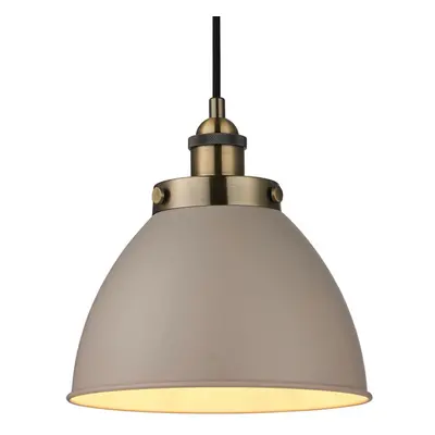 Hanging Ceiling Pendant Light GREY & TARNISHED BRASS Industrial Lamp Bulb Holder